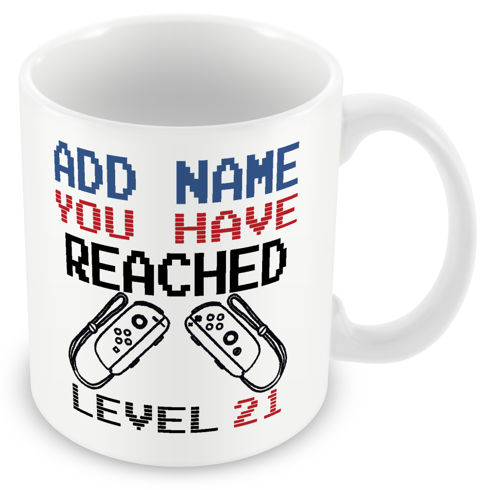 Personalised Birthday Gamer Mug - You Have Reached Level