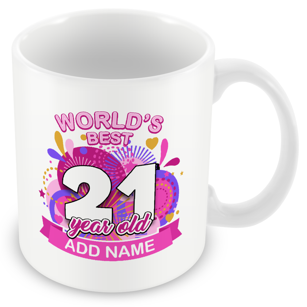 Personalised World's Best Birthday Mug for Men and Women - Pink or Blue