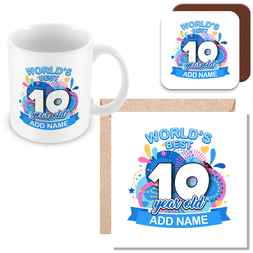 Personalised World's Best Birthday Mug for Men and Women - Pink or Blue