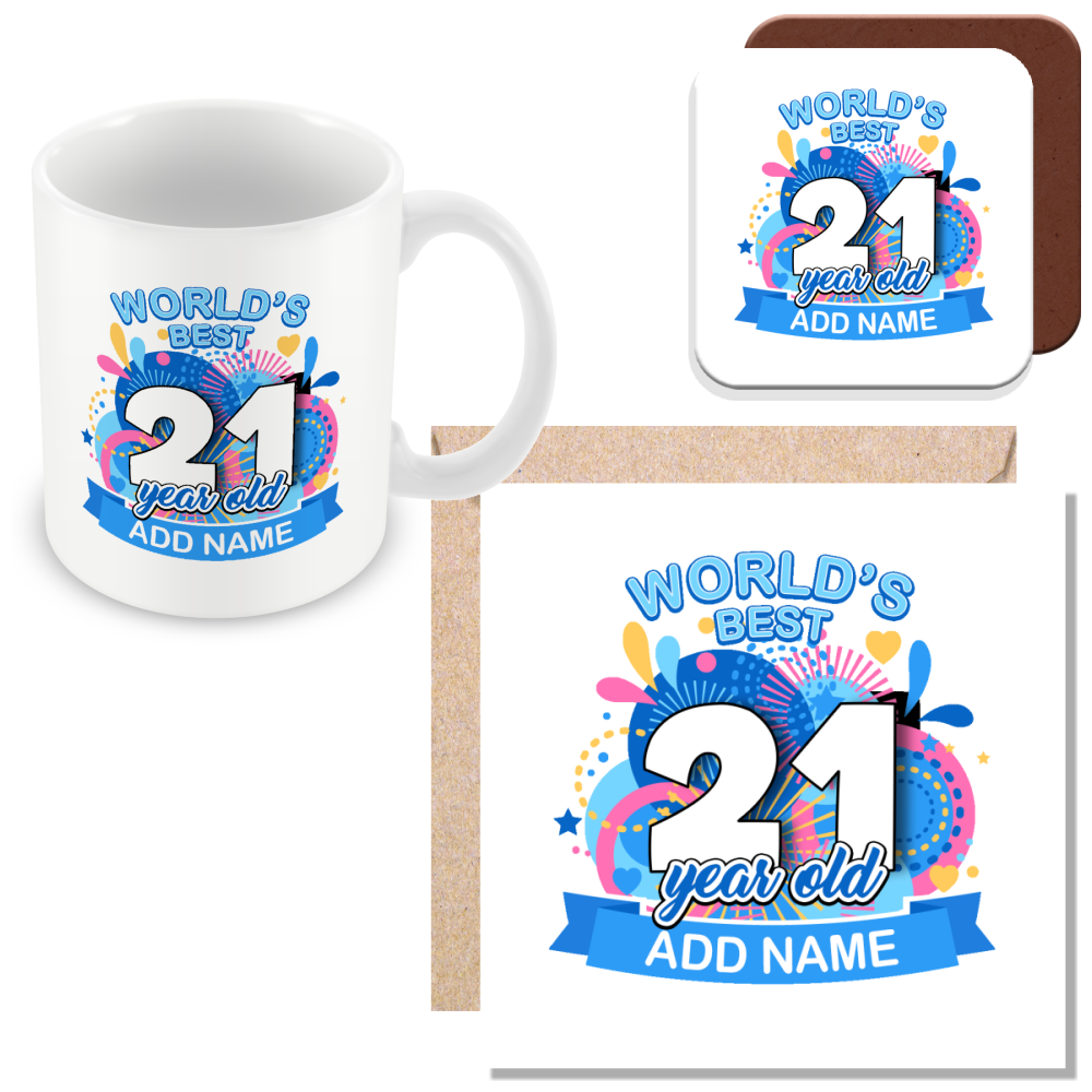 Personalised World's Best Birthday Mug for Men and Women - Pink or Blue
