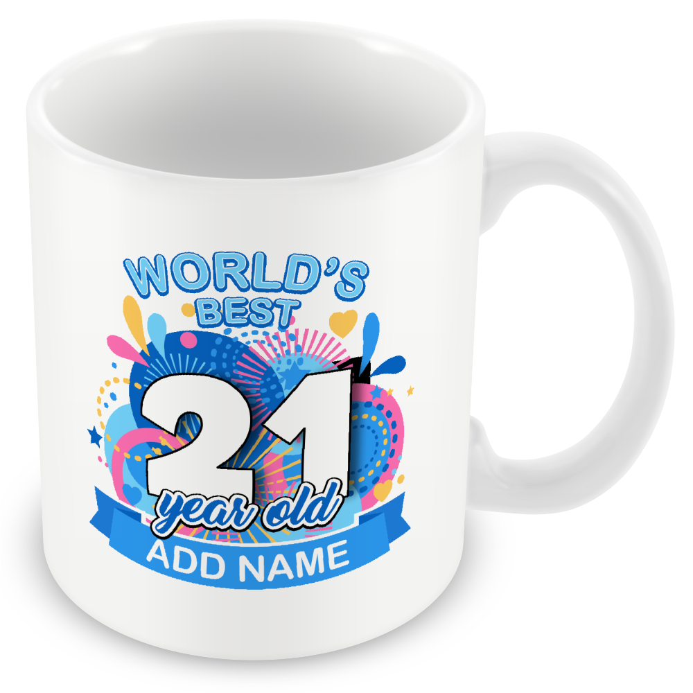 Personalised World's Best Birthday Mug for Men and Women - Pink or Blue