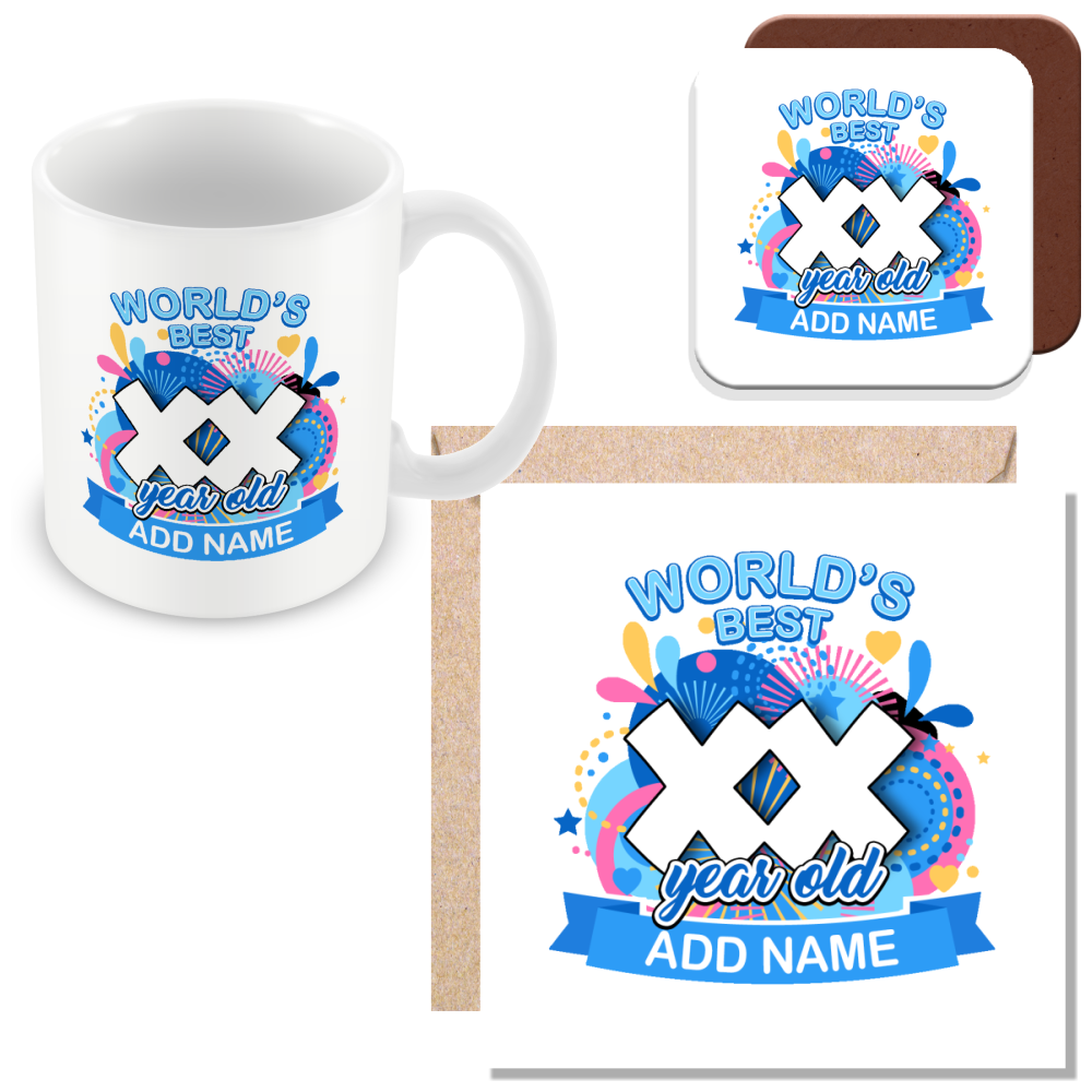 Personalised World's Best Birthday Mug for Men and Women - Pink or Blue
