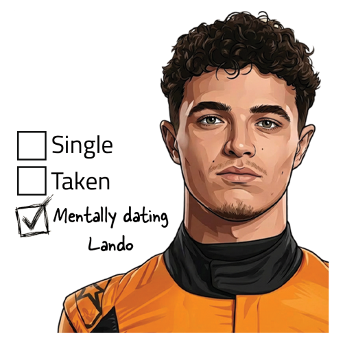 Lando Norris Relationship Status and Supporter Mugs - Optional Name, Handle Colour, Coaster and Card