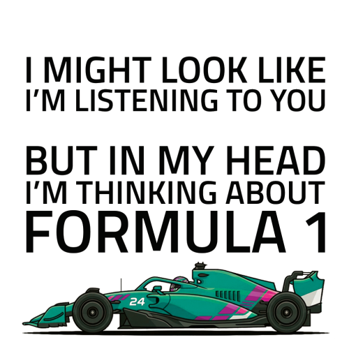 Funny Formula Racing Mug - Optional Name, Colour Handle, Coaster and Card
