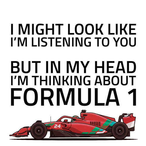 Funny Formula Racing Mug - Optional Name, Colour Handle, Coaster and Card