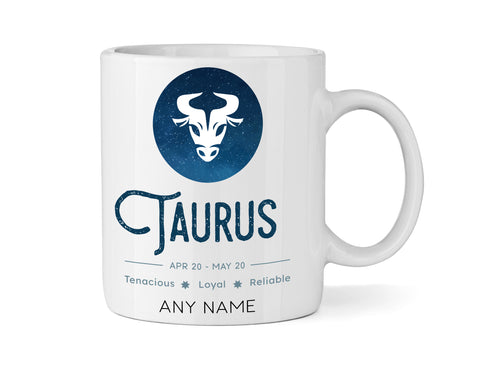 Taurus Star Sign Mug - Personalised Zodiac Mug (April 20 – May 20)