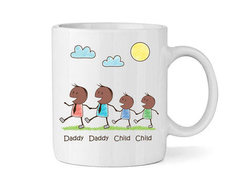 Personalised Dad & Dad Mug With Two Sons (Version Two) - Personalised Family Mug
