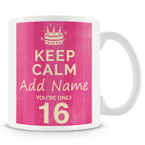 16th Birthday Keep Calm Design Personalised Mug