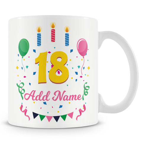 18th Birthday Mug - Birthday Party Personalised Mug