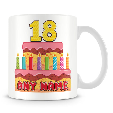 18th Birthday Cake Candles Design Birthday Personalised Mug