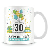 30th Birthday Balloons Mug