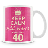 40th Birthday Keep Calm Design Personalised Mug