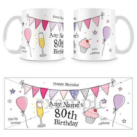 80th Birthday Party Personalised Mug