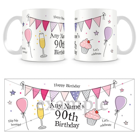 90th Birthday Party Personalised Mug