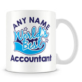 Worlds Best Accountant Personalised Mug - Blue