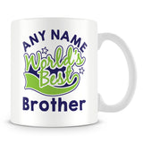 Worlds Best Brother Personalised Mug - Green