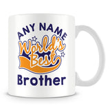 Worlds Best Brother Personalised Mug - Orange