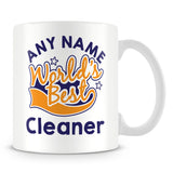 Worlds Best Cleaner Personalised Mug - Orange