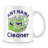 Worlds Best Cleaner Personalised Mug - Green