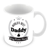 The Worlds Best Daddy Mug - Laurels Design - Silver