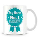 Engineer Mug - Personalised Gift - Rosette Design - Green