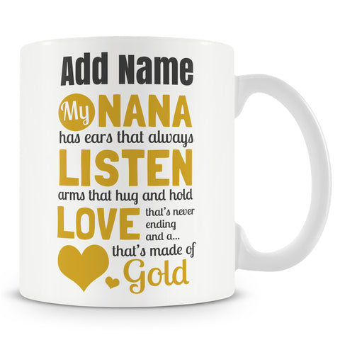 Novelty Appreciation Gift For Nana - Personalised Mug