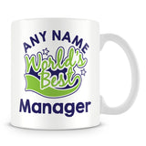 Worlds Best Manager Personalised Mug - Green