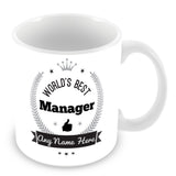The Worlds Best Manager Mug - Laurels Design - Silver