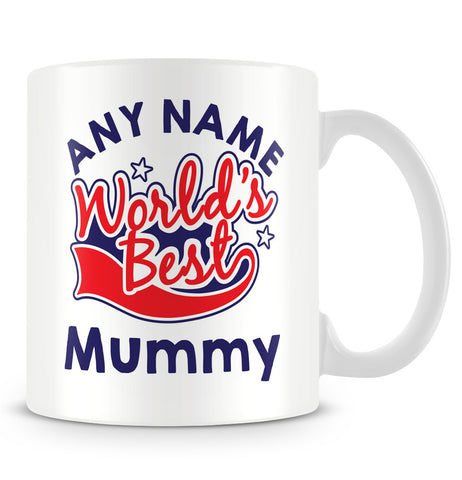 Worlds Best Mummy Personalised Mug - Red