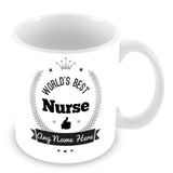 The Worlds Best Nurse Mug - Laurels Design - Silver