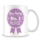 Nurse Mug - Personalised Gift - Rosette Design - Purple