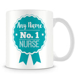 Nurse Mug - Personalised Gift - Rosette Design - Green