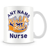 Worlds Best Nurse Personalised Mug - Orange