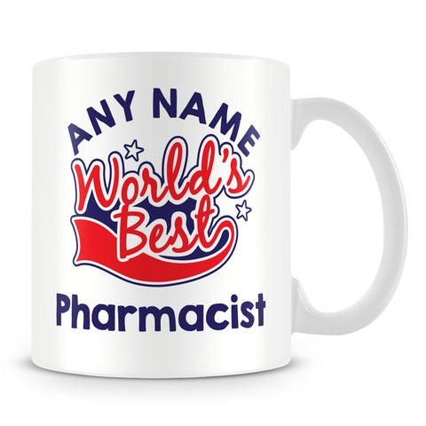 Worlds Best Pharmacist Personalised Mug - Red