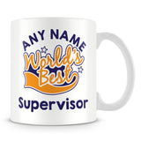 Worlds Best Supervisor Personalised Mug - Orange