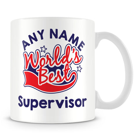 Worlds Best Supervisor Personalised Mug - Red