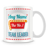 Team Leader Personalised Mug - No.1 Retro Gift - Green