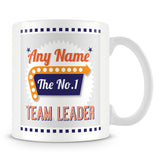 Team Leader Personalised Mug - No.1 Retro Gift - Orange
