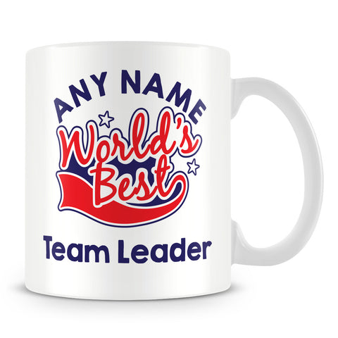 Worlds Best Team Leader Personalised Mug - Red