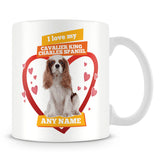 I Love My Cavalier King Charles Spaniel Dog Personalised Mug - Orange