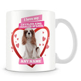 I Love My Cavalier King Charles Spaniel Dog Personalised Mug - Pink