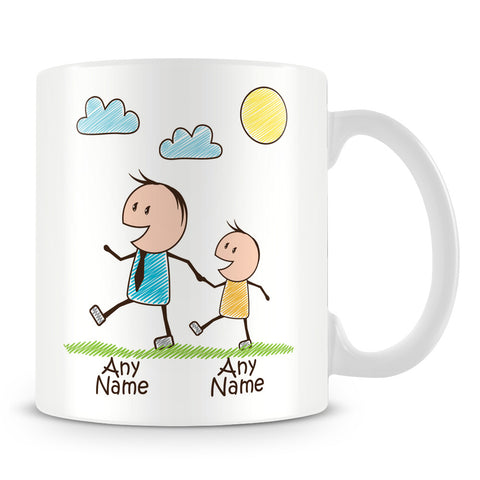 Family Personalised Mug – Dad with 1 Kid