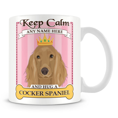 Keep Calm and Hug a Cocker Spaniel Mug - Pink