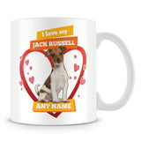 I Love My Jack Russell Dog Personalised Mug - Orange