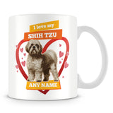 I Love My Shih Tzu Dog Personalised Mug - Orange