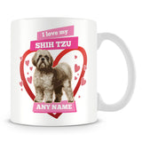 I Love My Shih Tzu Dog Personalised Mug - Pink