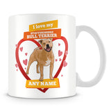 I Love My Staffordshire Bull Terrier Dog Personalised Mug - Orange
