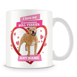 I Love My Staffordshire Bull Terrier Dog Personalised Mug - Pink