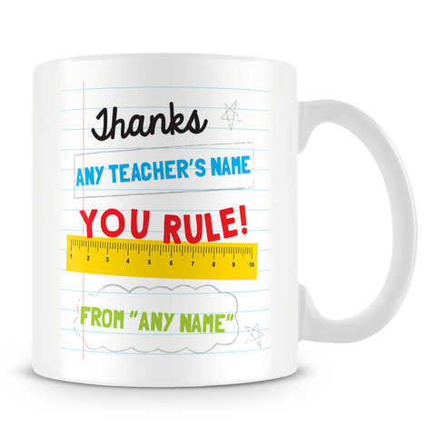 Teacher Rules Personalised Mug