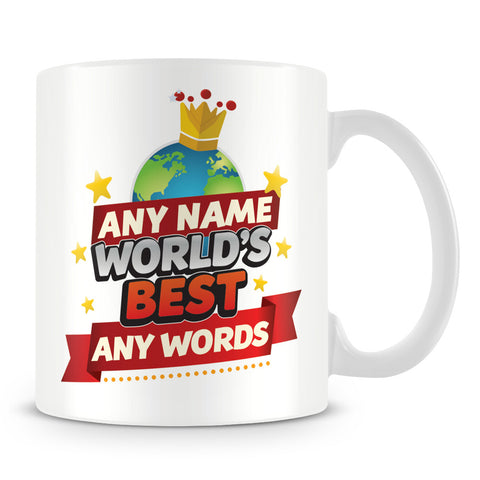 Personalised Mug with Name and 'World's Best' design – Red